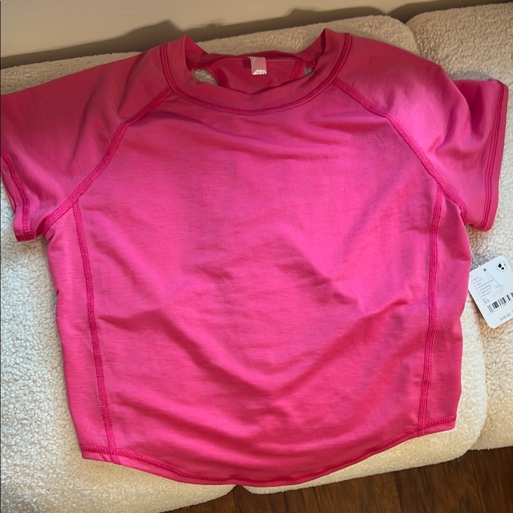 Free People Pink Short Sleeve Top